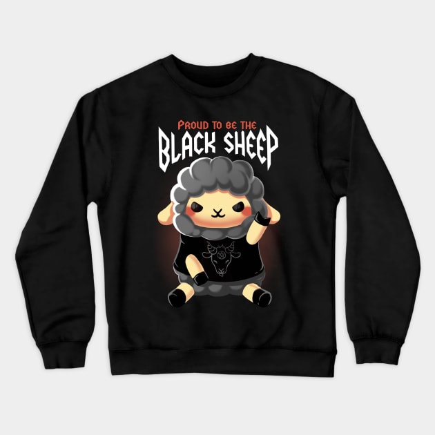 Black Sheep Metal - Funny Cute Animal - Rock Music Crewneck Sweatshirt by BlancaVidal